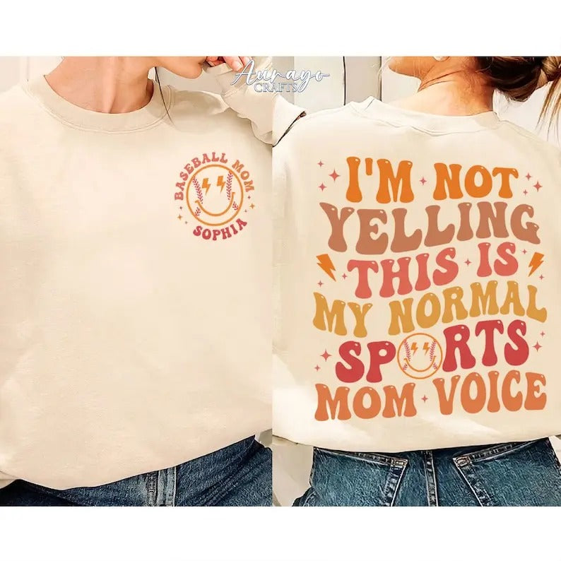 Premium Baseball Mom Sweatshirt,Sports Mom Voice Shirt,Funny Baseball Mom Shirt,Game day Gift,Mother's Day Gifts,Baseball Season,Baseball Lover Gift Cotton Sleeve Cotton Sleeve