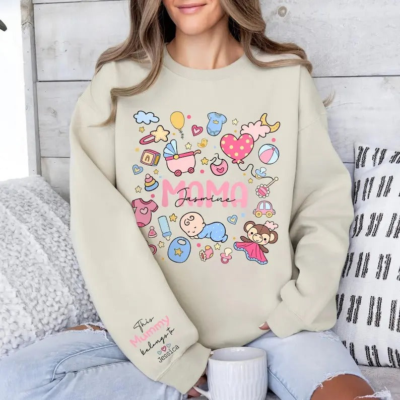 Premium First Mothers Day Sweatshirt, New Mom Gift, Gift for Her, Mother's Day Sweatshirt, Birthday Gift for Mom, Cool Mom Shirt, Happy Mothers Day