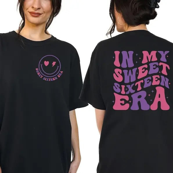 Premium In My Sweet Sixteen Era Shirt, Sweet 16 Shirt, 16th Birthday Gift, 16 Birthday Party Shirt, Sweet 16 Squad Shirt, Birthday Shirt, Teenagerstyle{n002}2