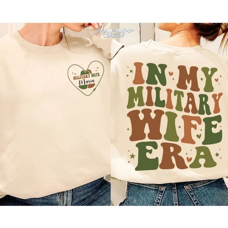 Premium In my Military Wife Era Sweatshirt,Military Wife Shirt,Military Wife Gift,Proud Military Wife Gifts,Military Spouse Crewneck,Deployment Gift