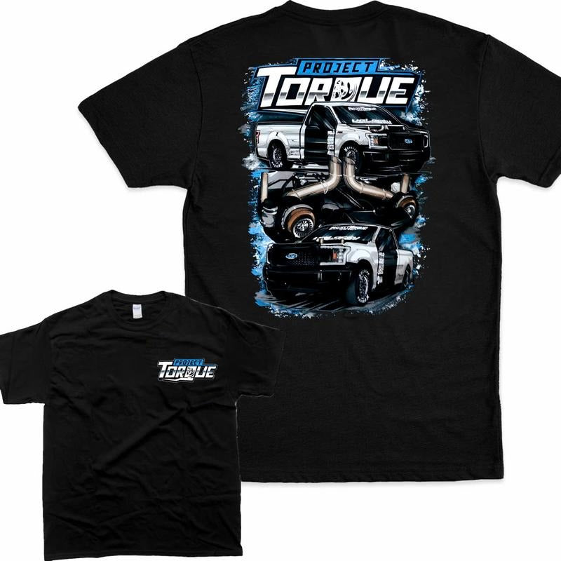 Project Torque Car Double Sided T-Shirt Graphic , Streetwear for Everyone Top Crewneck