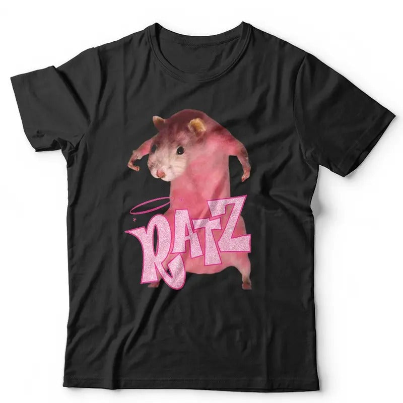Ratz Funny Pink Rats Tshirt Unisex Meme Short Cotton