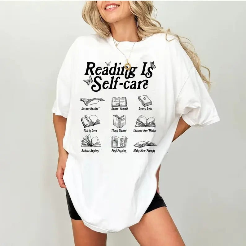 Reading Is Self-care T-shirt , Bookish Mental Health, Book A Day Retro shirt , Read More Book Lover Bookworm Romance, Reader Shirt