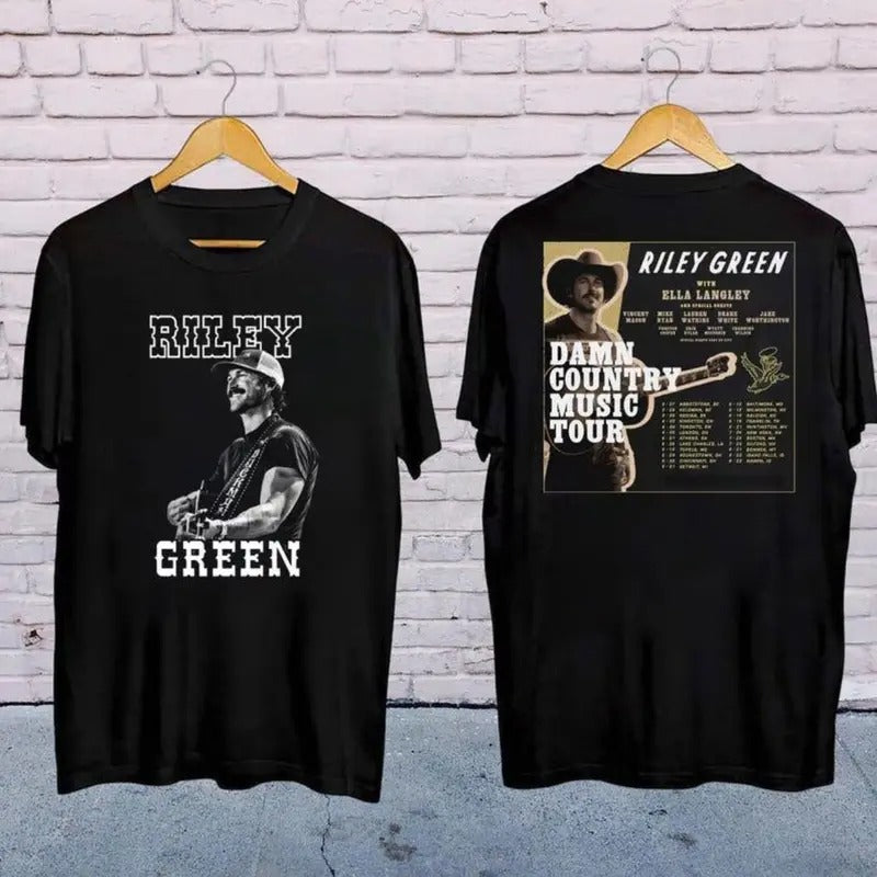 Riley Green - T-shirt - 2025 Riley Green Damn Country Music Tour Shirt - Riley Green Merch - Gift For Fan - Country Music Shirt - Music Tee
