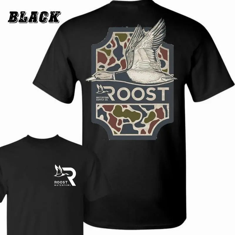 Roost Waterfowl Duck Hunting T-Shirt - Camo Graphic Casual