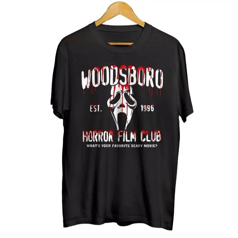 Scream Horror Movie T-shirt, Ghostface Woodsboro Horror Film Club Shirt, Halloween Tee, Y2k 90s Graphic Shirt, Graphic Unisex T-shirt For Men Women