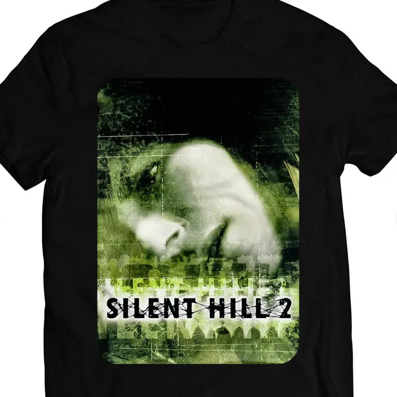 Silent Hill 2 Japanese Cover Art T-Shirt, Cult Classic Horror Game Merch, Horror Graphic Tee, Silent Hill T-Shirt Top Womenswear Menswear Top Man Tshirt Human Streetwear Crewneck Round Neck T-Shirt Tropical