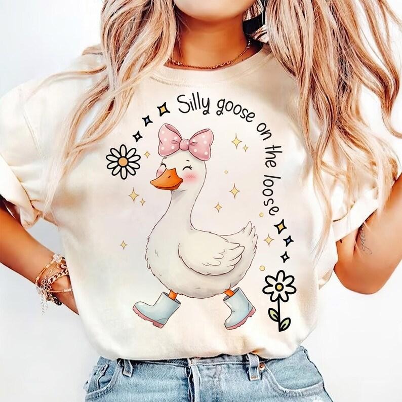 Silly Goose On The Loose Meme Funny Boy Goose T-Shirt