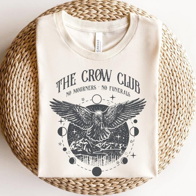 Six of crows shirt, No mourners merch, Ketterdam crow club, Kaz Brekker sweater, Inej T-shirt, Nina Jesper Matthias, No funerals quote
