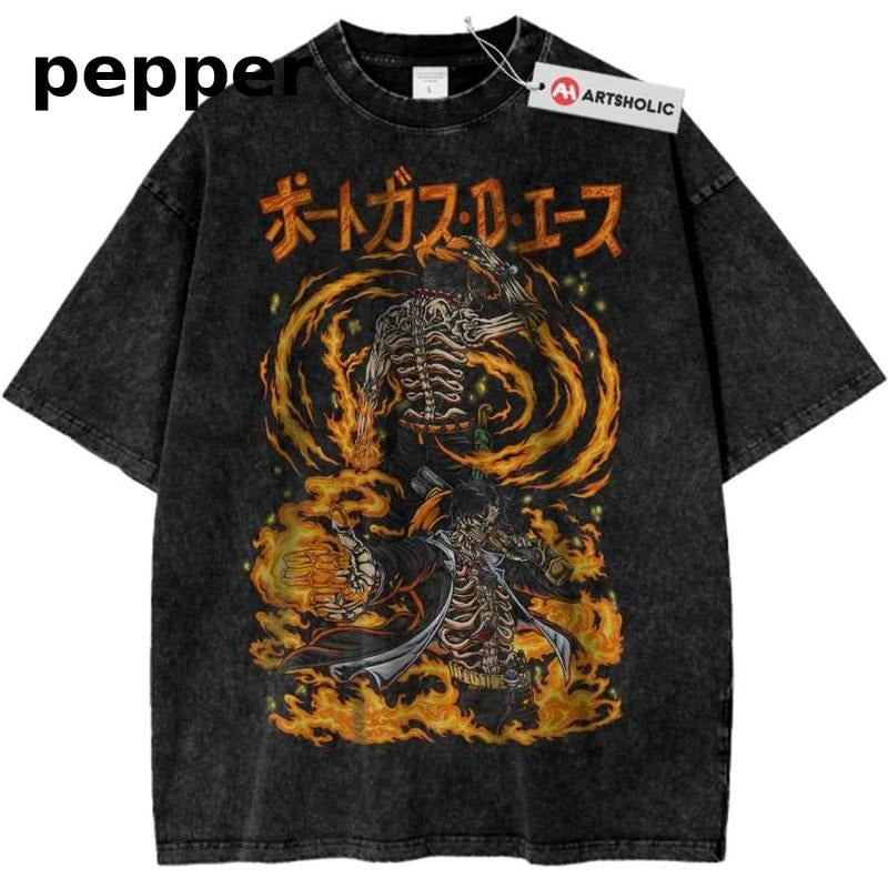 Skeleton Portgas D Ace Shirt, One Piece Shirt, Anime Shirt, Vintage Tee