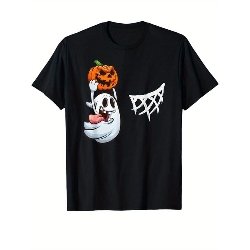 Skull Print Men's cotton T-shirt, Graphic T-shirt Men's outdoor wear, Men's Halloween costume, casual short sleeve crew neck T-shirt, men's top, Men's gift Made in USAstyle{n002}3