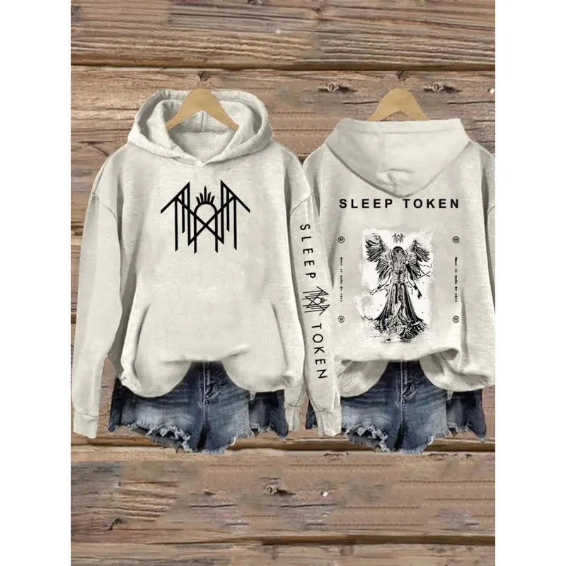 Sleep Token - Logo & Reaper Angle Print Vintage Sweatshirt - Hoodie, Gift For Fan Sleeves With Designs