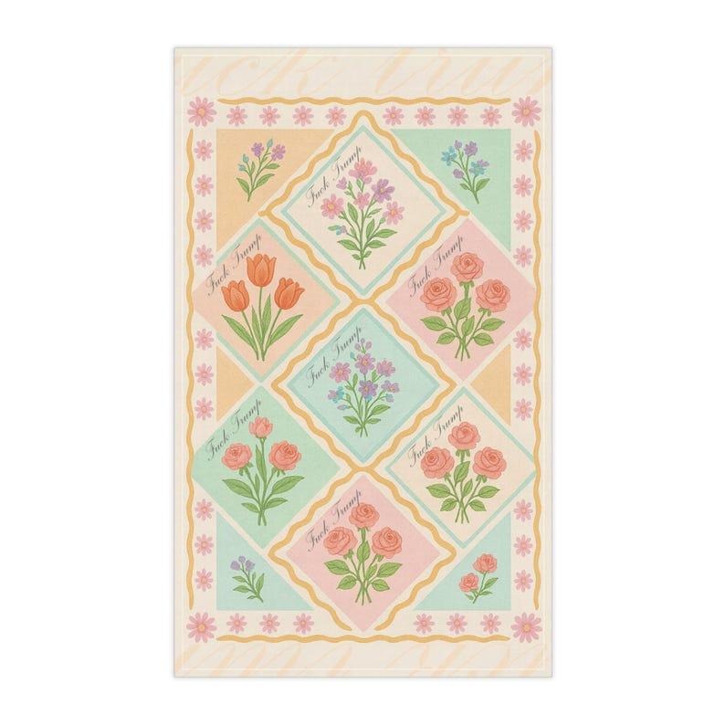 Subtle Political F*ck Trump Hand Towel, Modern Statement, Funny Kitchen Decor, Unique Housewarming Gift, Minimalist Dish Towel