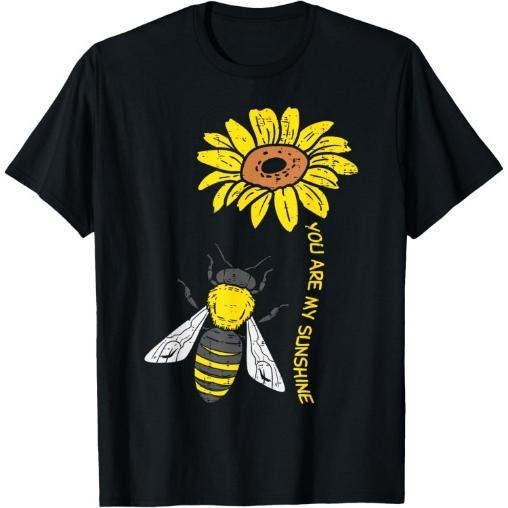 Sunflower Bee You Are Sunshine Vintage Nature Environment T-Shirt Made in USA