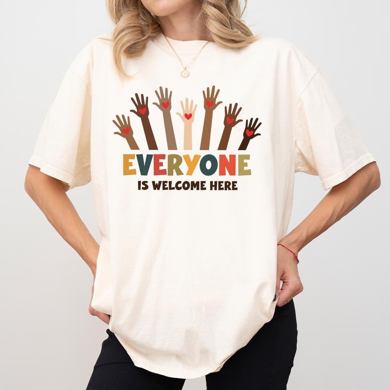 Support Idaho Teacher Comfort Colors Shirt, Everyone Is Welcome Here T-shirt, Equality Graphic Tee, Equal Rights Clothing, Inspirational Clothing