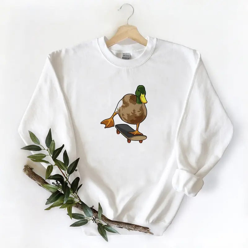 Surfing Mallard Duck Funny Unisex Tshirt Sweatshirt Hoodie, Gift for Mallard duck lovers