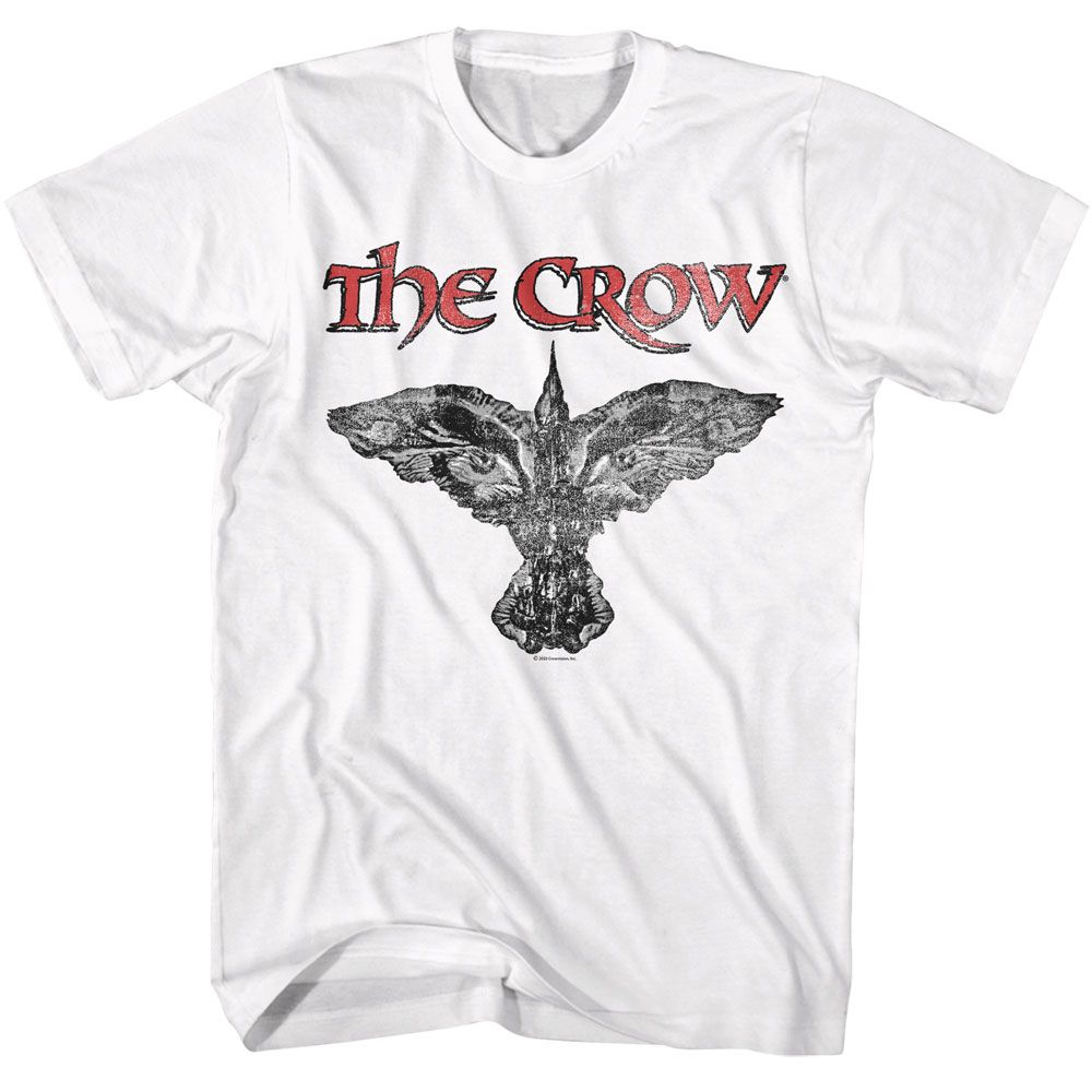 The Crow - Logo And Crow - American Classics - Solid White Adult Short Sleeve T-Shirt