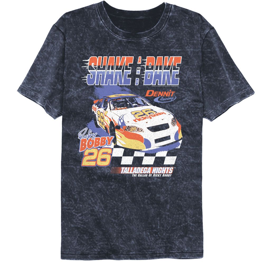 Talladega Nights - Zoom Shake And Bake - American Classics - Solid Blue Adult Short Sleeve Mineral Wash T-Shirt