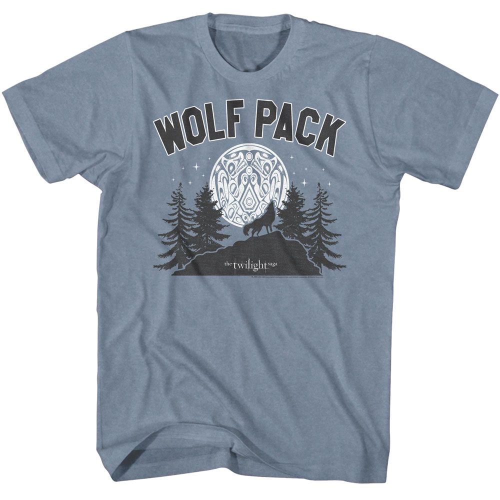 Twilight - Wolf Pack Moon - American Classics - Heather Blue Adult Short Sleeve T-Shirt