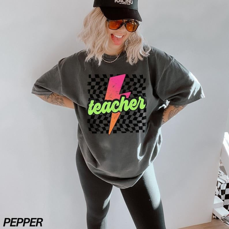 Teacher Shirt, Retro Teacher Shirt, Lightning Bolt, Teacher Gift, Back to School Shirt, Teacher Appreciation T-shirt, sweater and Hoodie