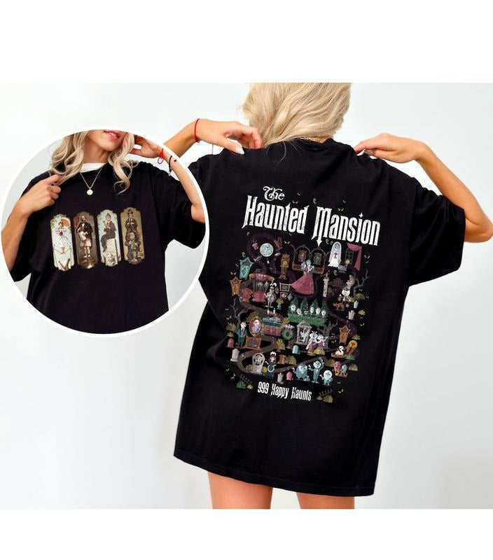 The Haunted Mansion Map Shirt, Oversized Shirt, Retro The Haunted Mansion Map