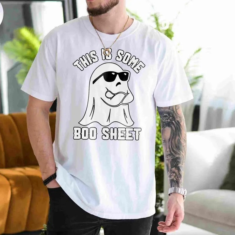 This is Some Boo Sheet Halloween Shirt Comfort Colors Retro Halloween Tshirt Cool Ghost Crewneck Funny Halloween T Shirt Gift for Halloween