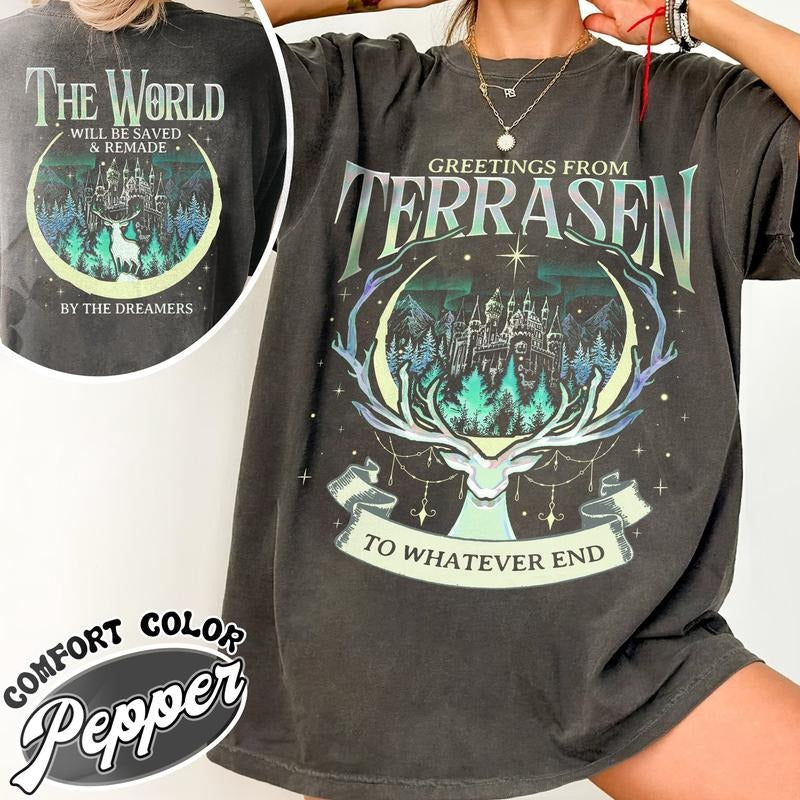 Throne Of Glass Comfort Colors TShirt Sjm Terrasen Reading Lover Book Lover T-shirt Elirea Crescent City Aelin Galathynius Tog Unisex Shortsleeve