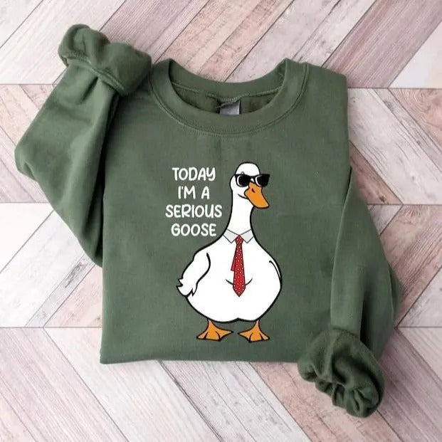 Today I'm A Serious Goose Sweatshirt, Silly Goose Sweatshirt, Funny Men's Women's Sweater, Trendy College Hoodie, Gift For Him, Gift For Her
