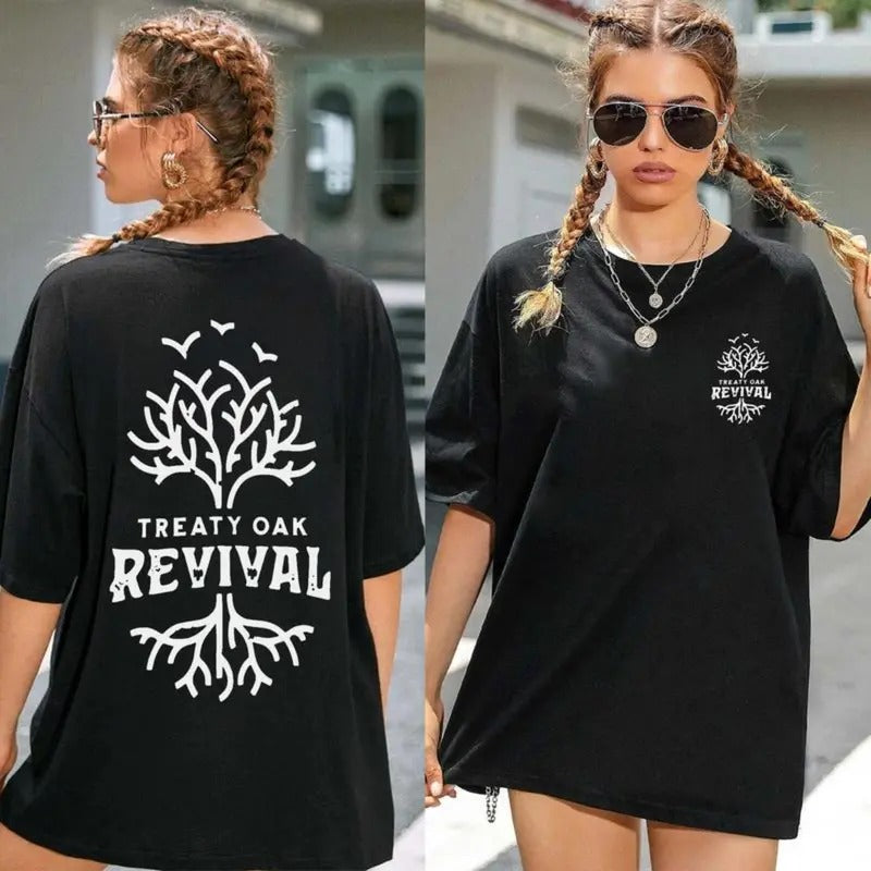 Treaty Oak Revival T-shirt Hoodie Unisex Classic Style Sweatshirt Tee Retro Funny Party Hoodie for Women Gift Cotton Sweatshirt Tops Classic Hoodie