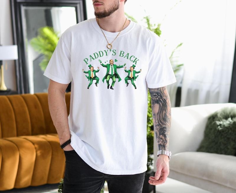 Trump Funny St Patricks Day Shirt St Pattys Day Dancing Trumptrump Shamrock Tshirtst Paddys Day Trump Drinking Tee Funny Paddy Day Shirt