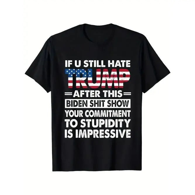 Trump Printed T-shirt Men's Casual Round Neck T-shirt Trump Voting Shirt 2024 T-Shirt Creative Voting Shirt Make America Great Again Shirt Take America Back Shirt Cotton Shirt Street Short Sleeve Cotton Shirt Funny Trump Shirts Made in USA