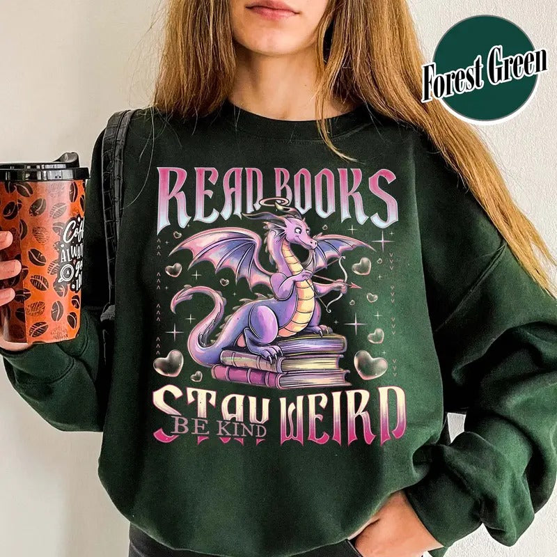Valentine Dragon Sweatshirt, Be Kind Valentine Sweatshirt, Stay Weird Sweatshirt, Fantasy Book Reader Sweatshirt, Fourth Wing Sweatshirt, Valentine Book Lover Sweatshirt