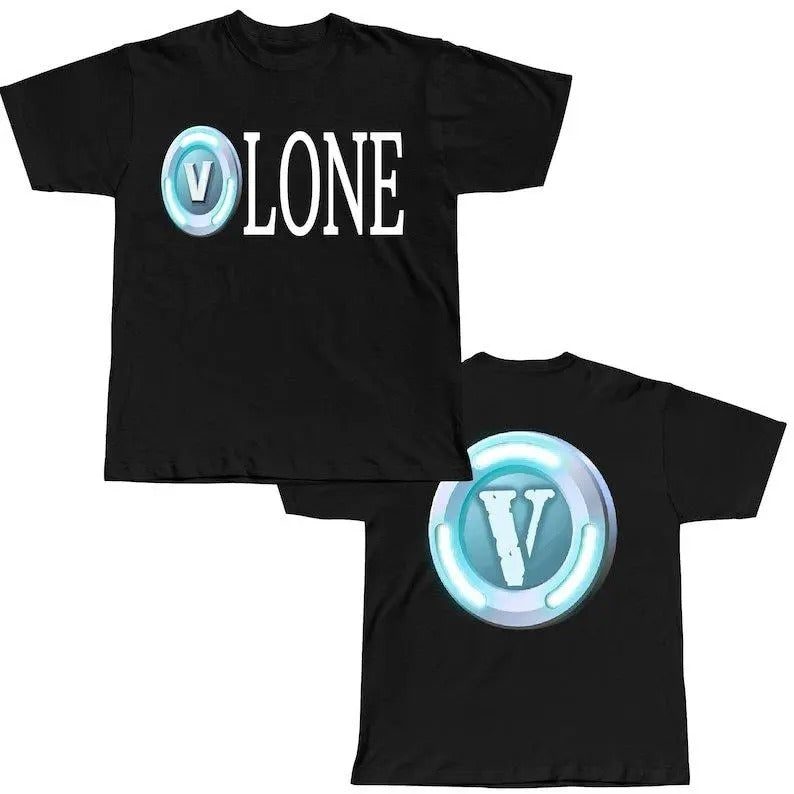 Vintage Vlone Shirt Graphic Hip Hop T- Shirt Menswear Top Streetwear Man Crewneck Tshirt Underwear T-Shirt