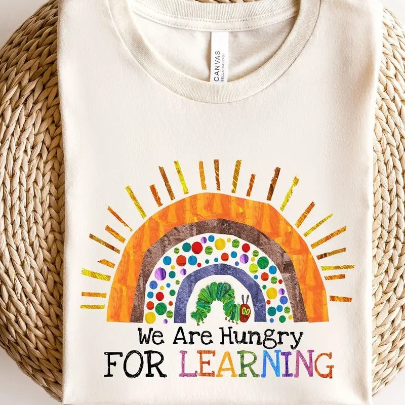 We Are Hungry For Learning Shirt, Back To School Gift, 1st Day Of School, Funny Teacher Shirt, Teacher Gifts, Teacher T-Shirt