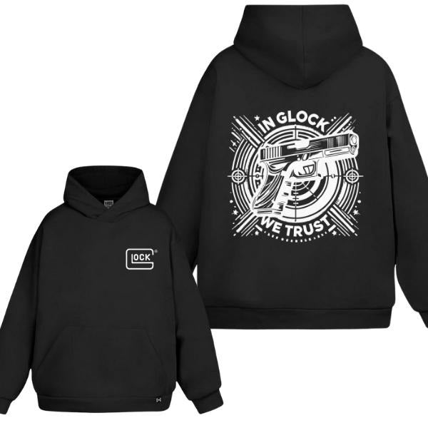 In Glock We Got You Unisex 2 Sides Hoodie/Sweatshirt/T-Shirt, For Men/Women - Unisex Style, 100% Cotton, Pullover unisex hoodie