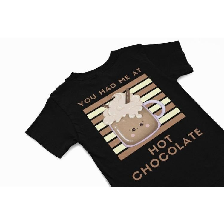 You had me at Hot Chocolate kawaii T-Shirt, Cute kawaii Tee, Funny foody shirt gift, quirky food humour shirt, quirky kawaii Lover Gift Made in USA