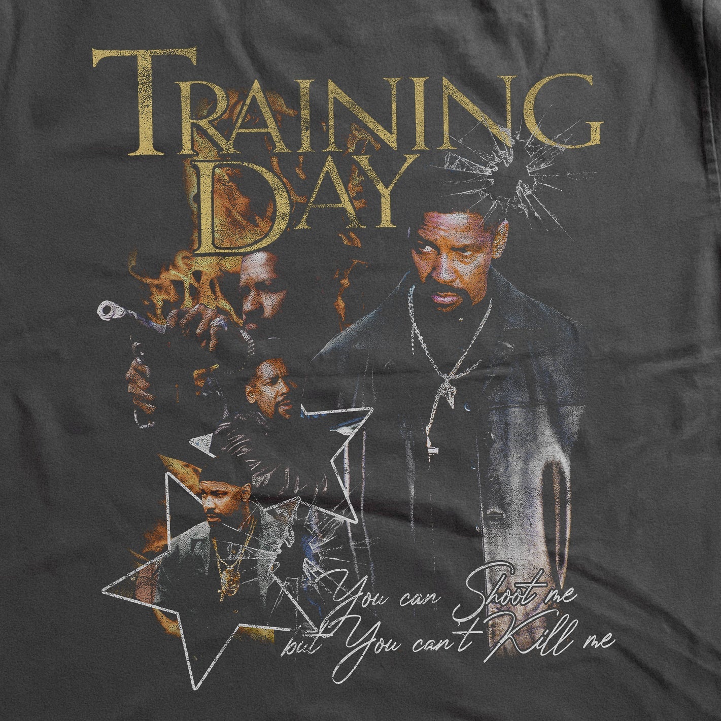 TRAINING DAY MOVIE VINTAGE HEAVYWEIGHT BLACK T-SHIRT