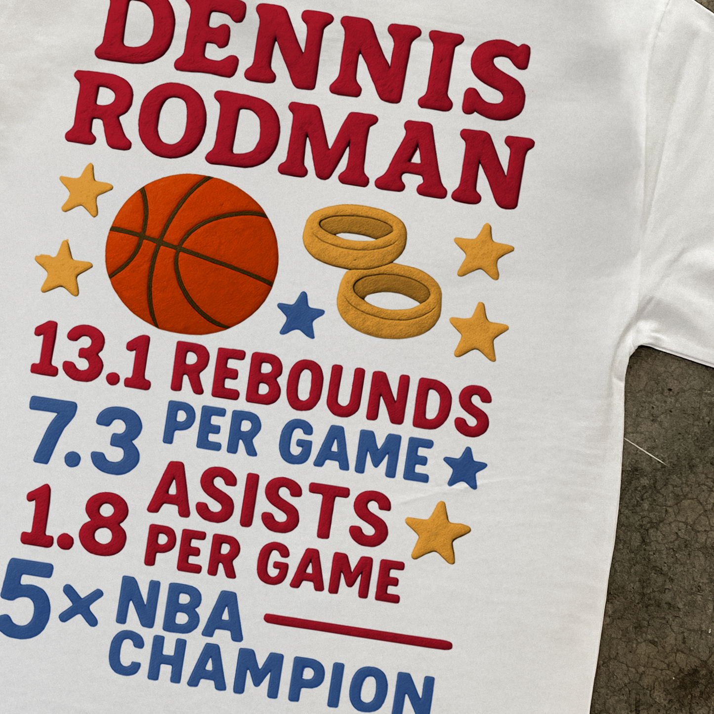 CLAY RODMAN HEAVYWEIGHT WHITE T-SHIRT