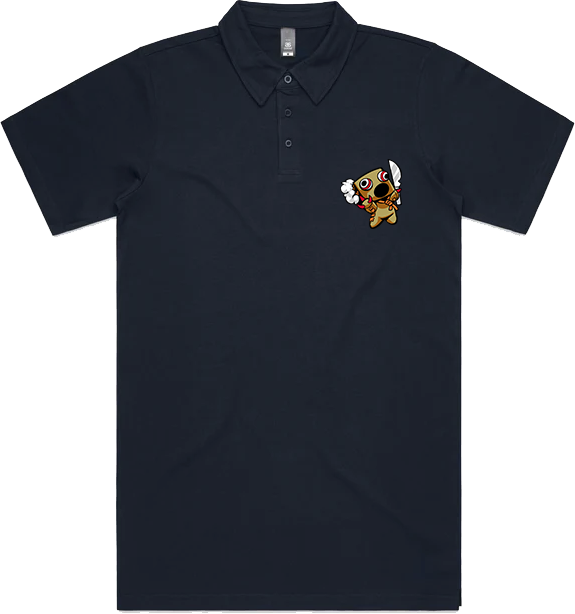 GUILTY GEAR - 'Mini Faust' Small Logo Embroidered Polo Shirt - Black