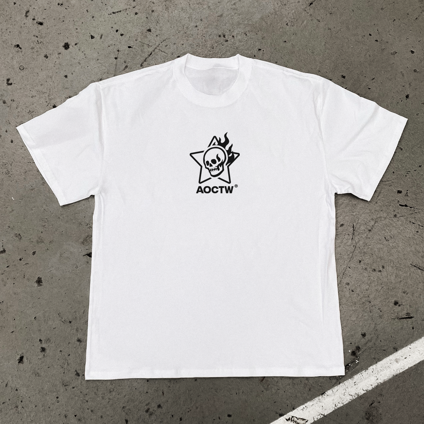 'FIREY DEPTHS' HEAVYWEIGHT SKULL TEE