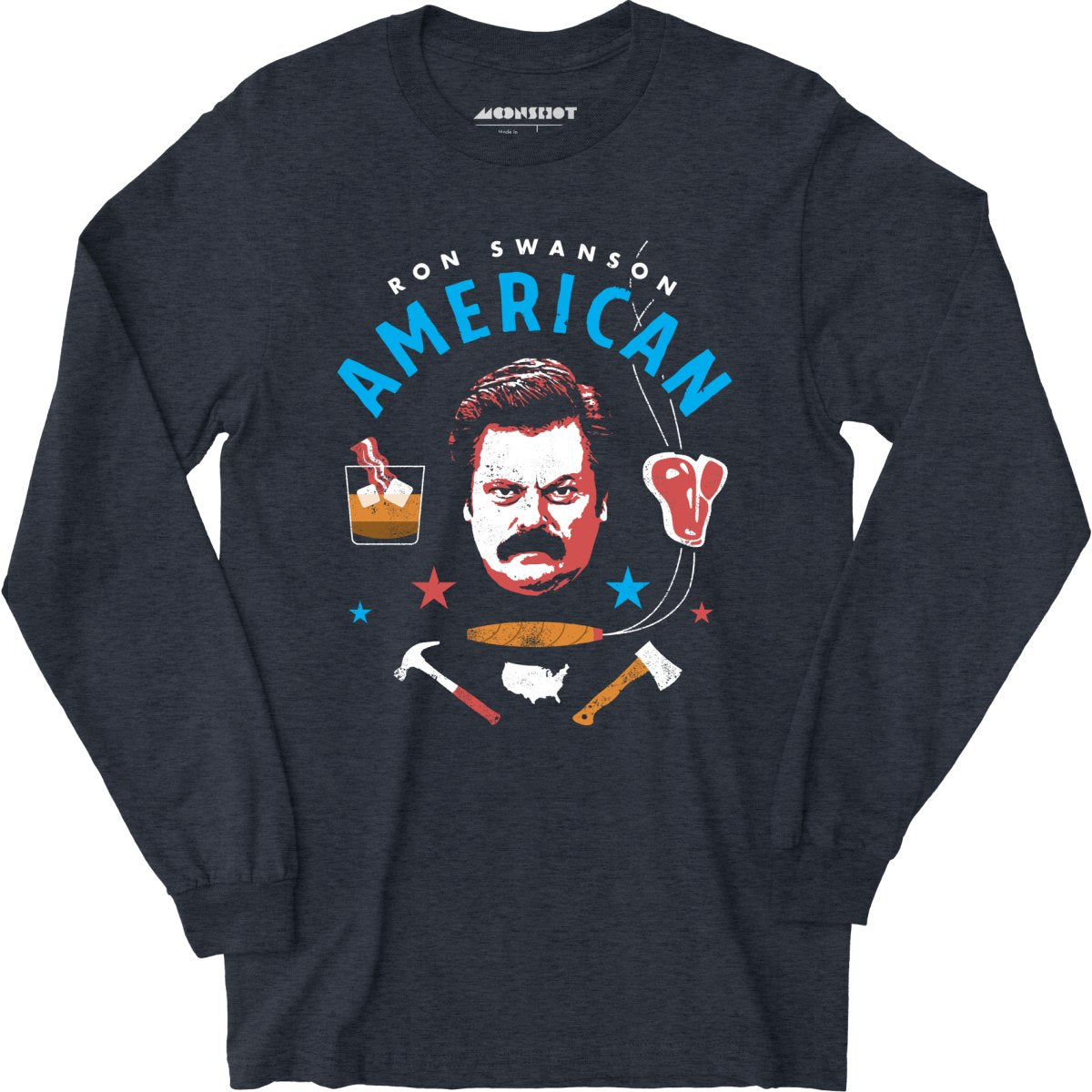 Ron Swanson American - Long Sleeve T-Shirt
