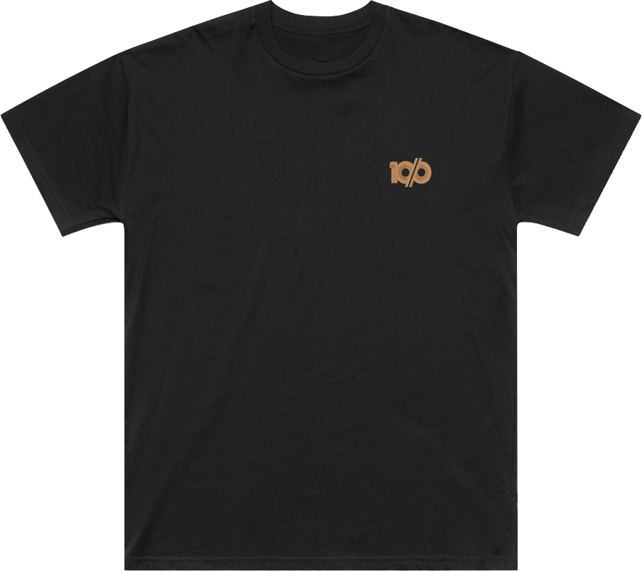 ten/o - 'Bronze ten/o Logo' Premium Embroidered T-Shirt - Black