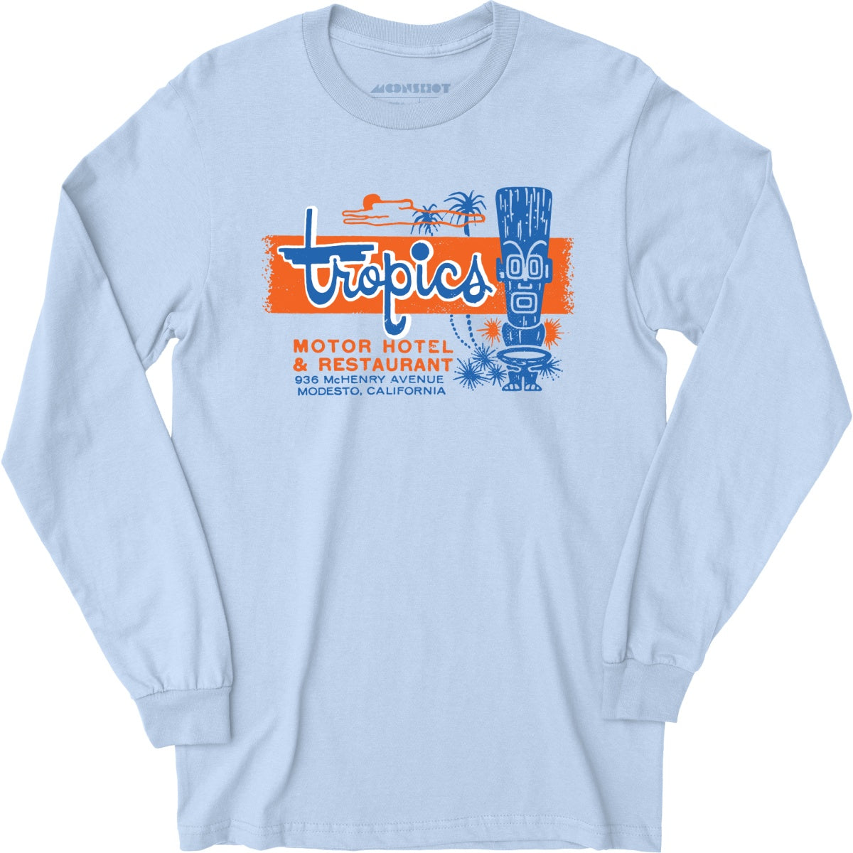 The Tropics - Modesto, CA - Vintage Tiki Bar - Long Sleeve T-Shirt