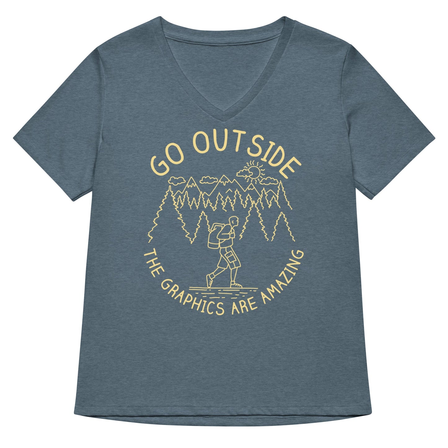 Go Outside The Graphics Are Amazing Women's V-Neck Tee