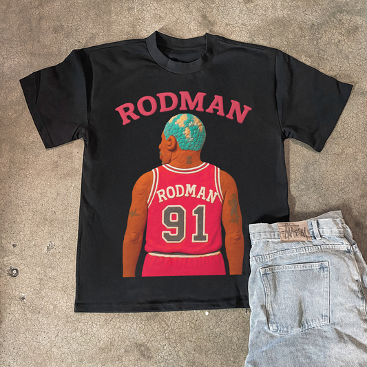 CLAY RODMAN HEAVYWEIGHT BLACK T-SHIRT