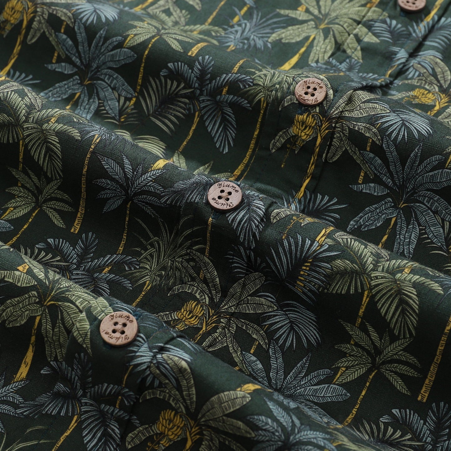 1950s Tropical Hawaiian Shirt For Men Rainforest Print Cotton Button Down Short Sleeve Shirt Tropical Rainforest