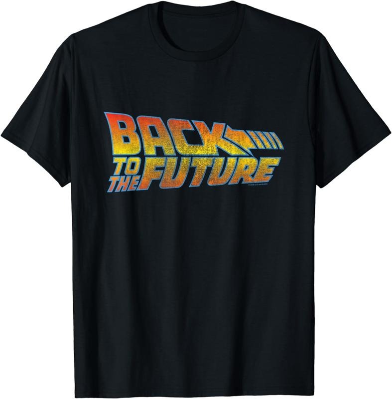 [100% Cotton] Back to the Future Distressed Logo T-Shirt