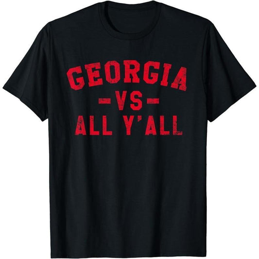 [100% Cotton] Cotton Short Sleeve Georgia vs All Yall for Y'All Funny Georgia Men Women T-Shirt for Men Women