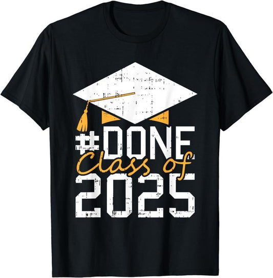 [100% Cotton] Done Class Of 2025 Graduation Graduate Men Women Kids T-Shirt