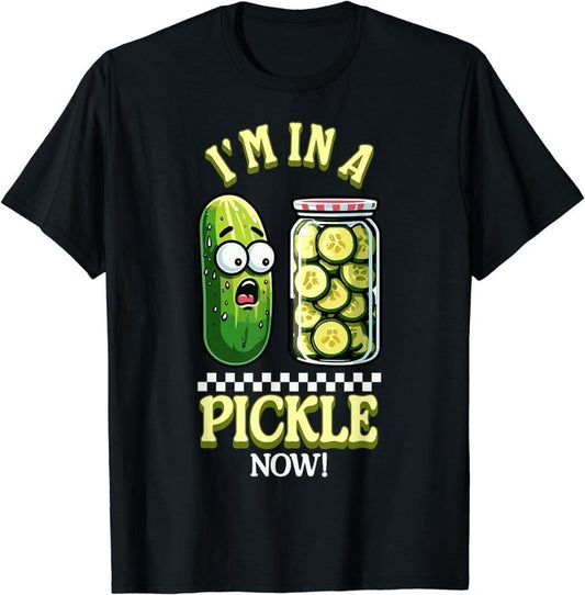 [100% Cotton] Im In A Pickle Pun Funny Surprise Cucumber Pickles T-Shirt